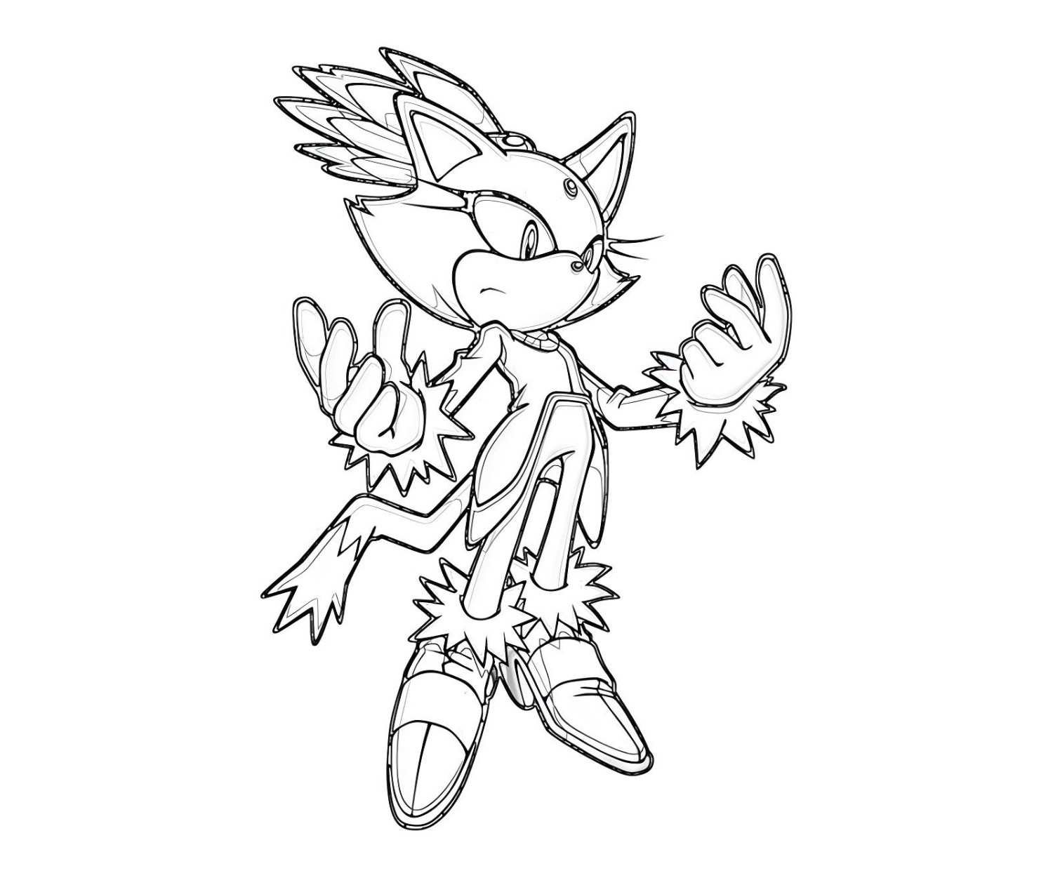 Desenho do Blaze the Cat de Sonic para imprimir e colorir