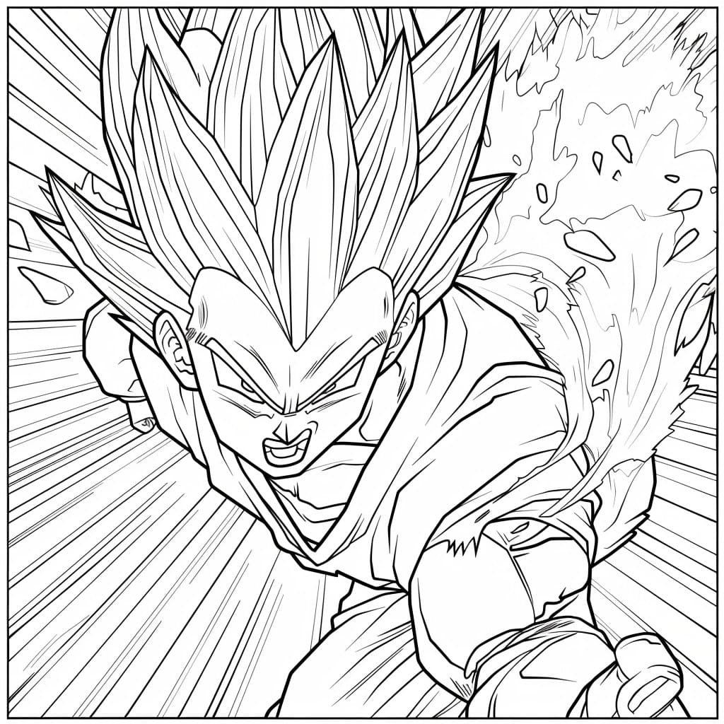Goku in movement coloring page195 0