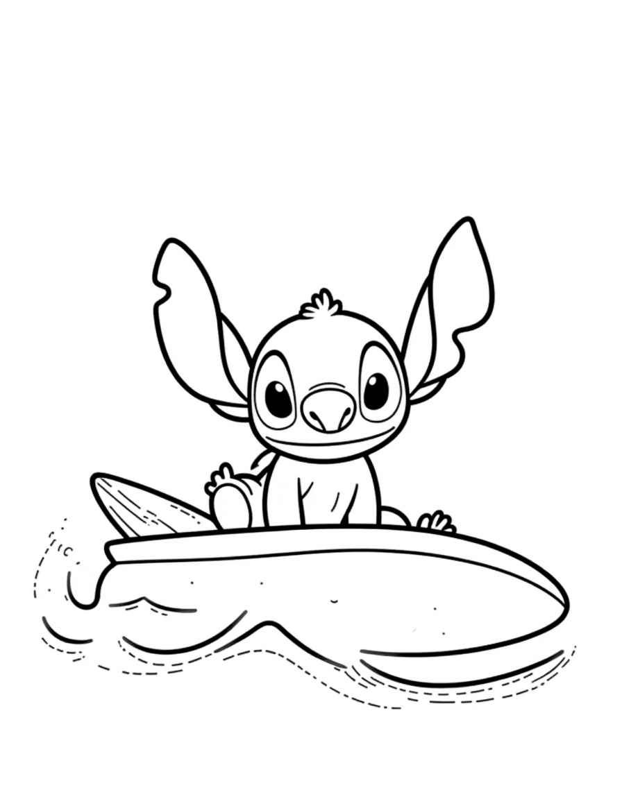 compressed desenho do stitch com prancha de surf