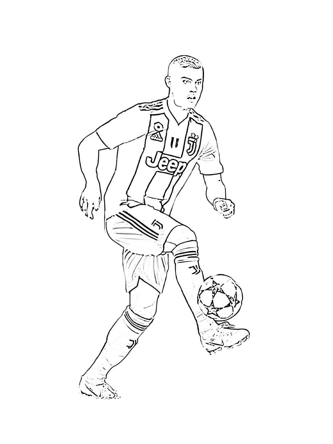 desenho de cristiano ronaldo juventus para colorir