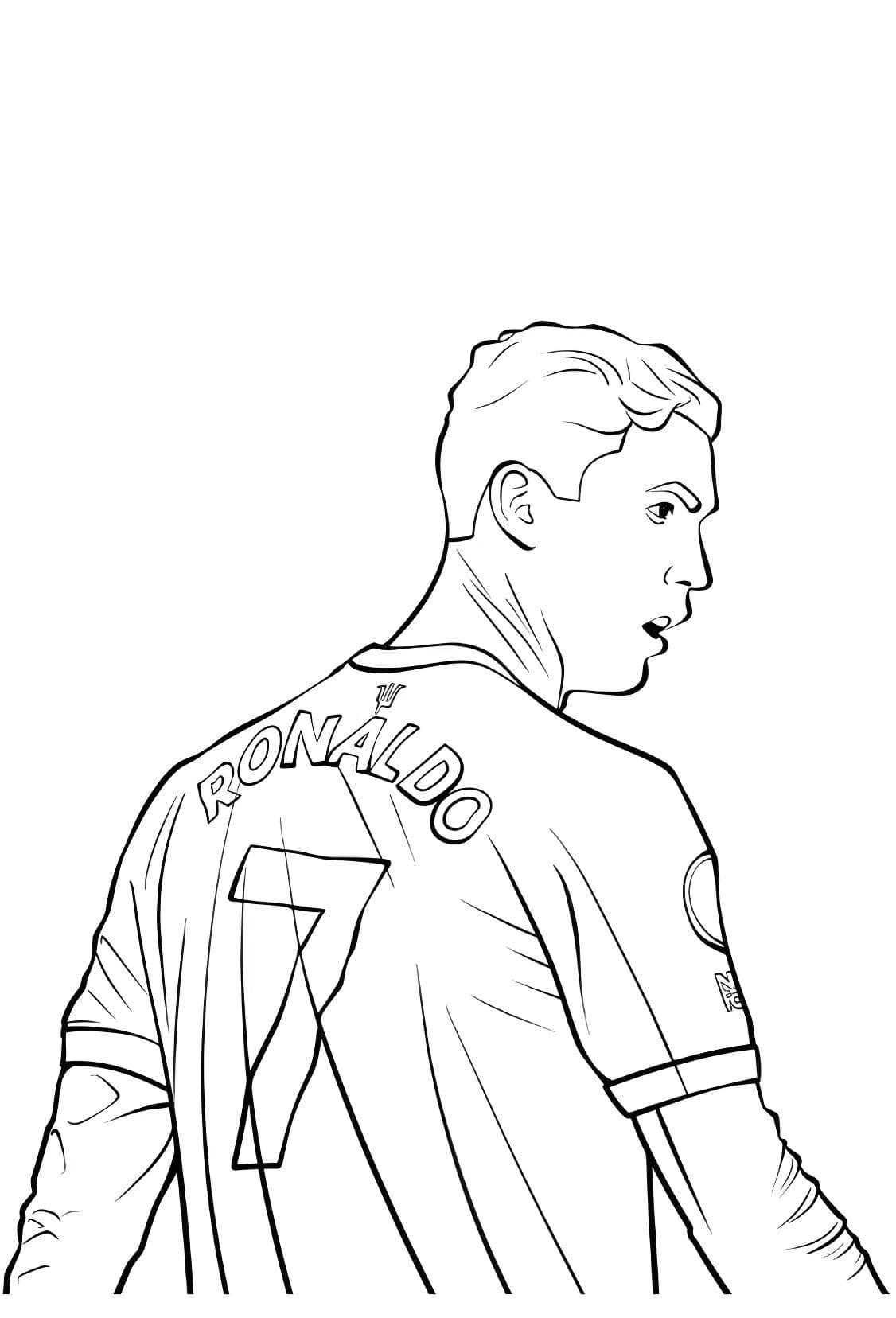 desenho do cristiano ronaldo manchester united para colorir