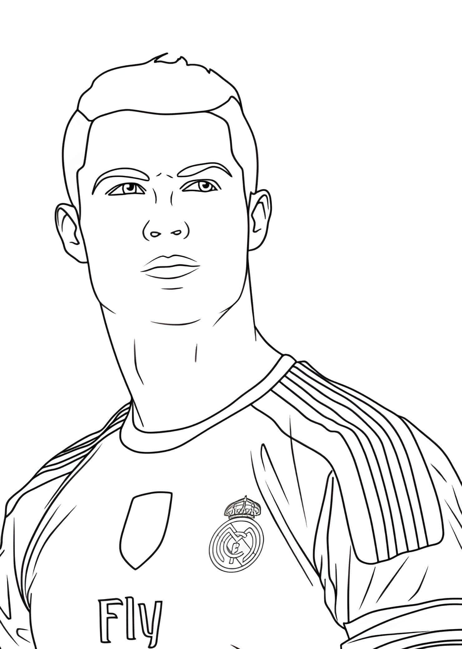 desenho do cristiano ronaldo real madrid para colorir
