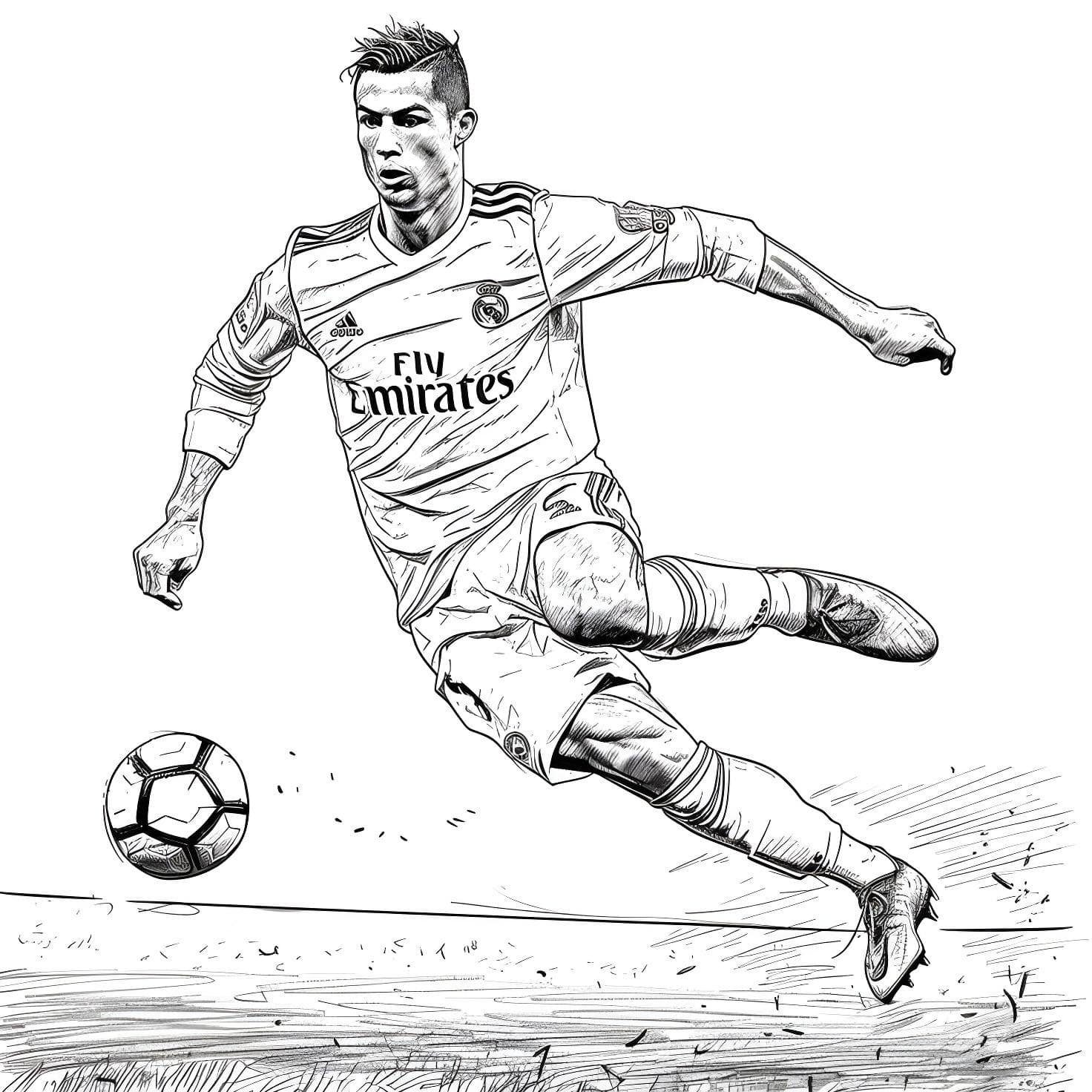 desenho do cristiano ronaldo real madrid para imprimir