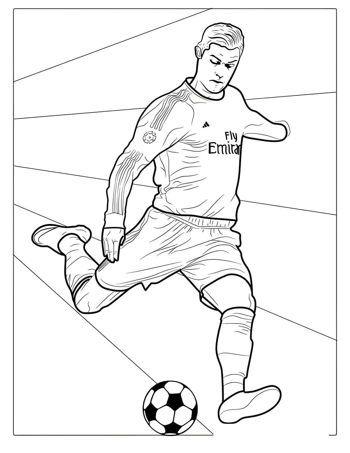 desenho do cristiano ronaldo rematou real madrid para colorir
