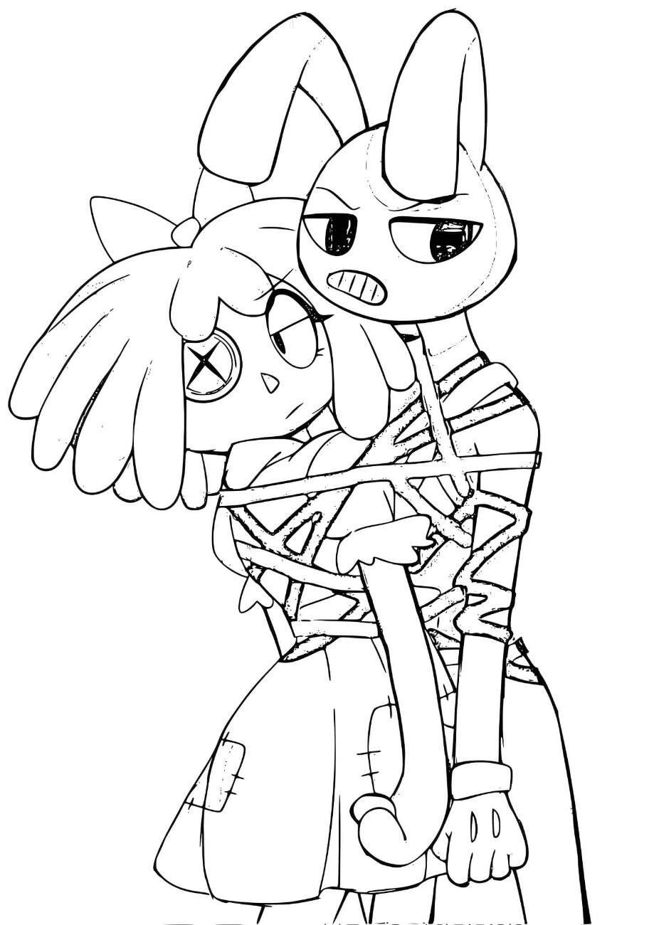 desenho do jax e ragatha de o incrivel circo digital para colorir1