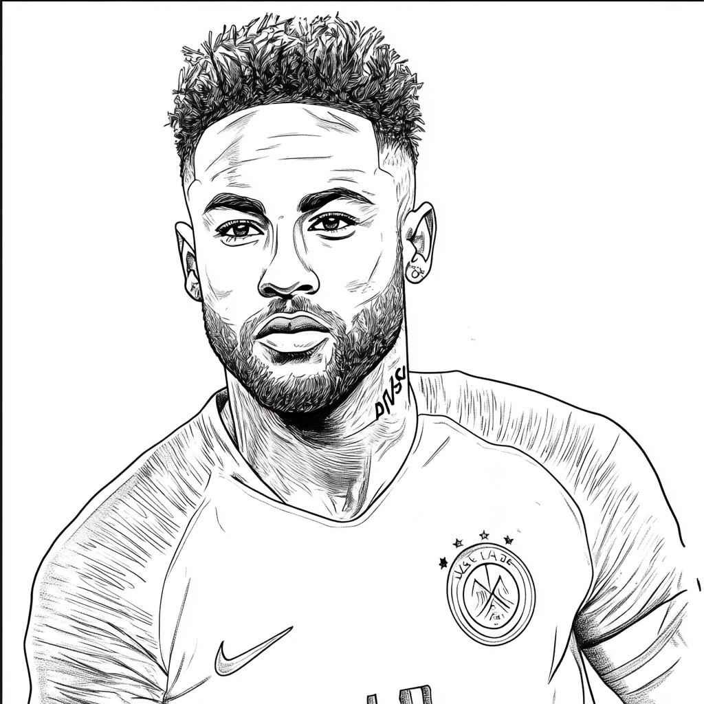 desenho do neymar jr para colorir e imprimir638 2