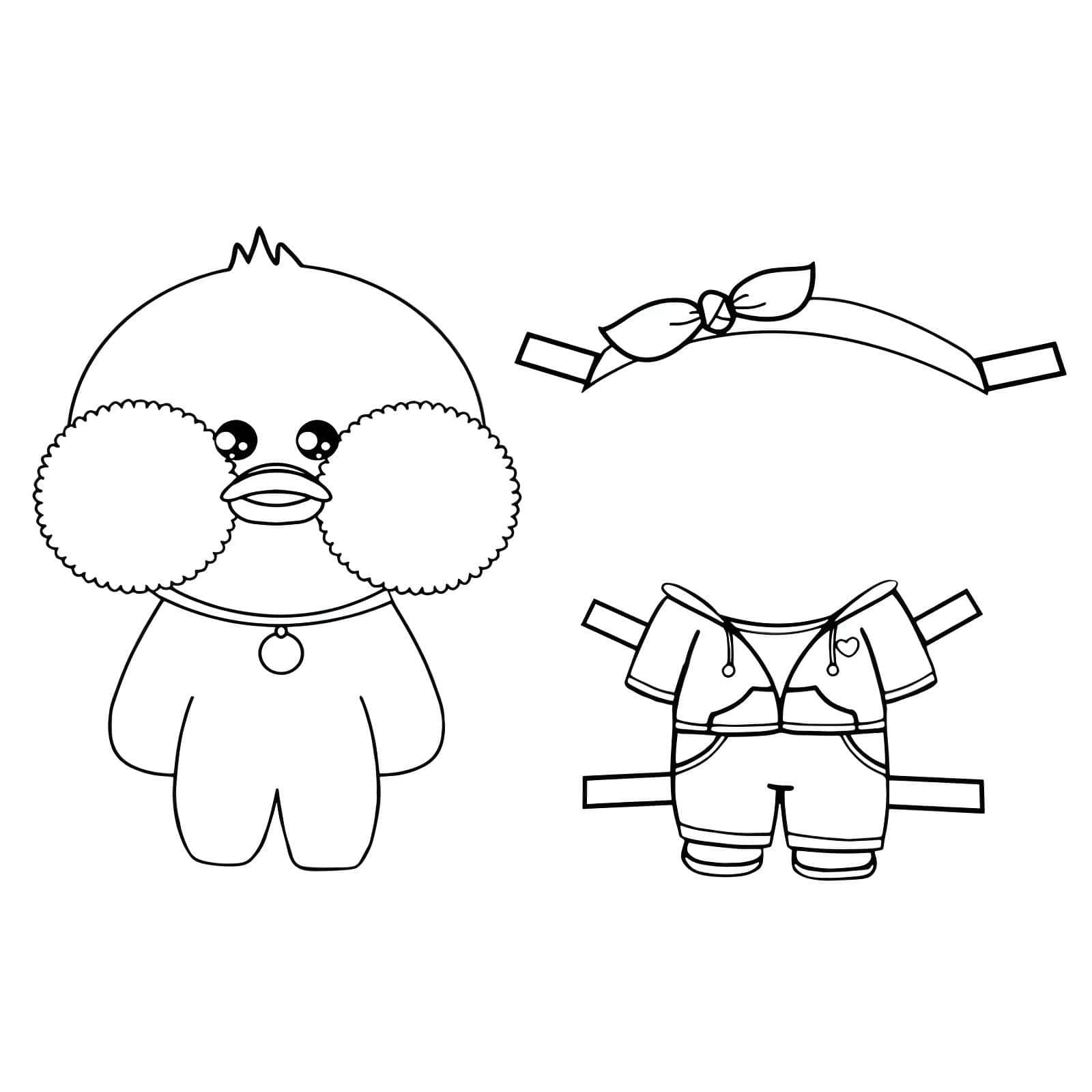 desenho do paper duck com accessorios para imprimir