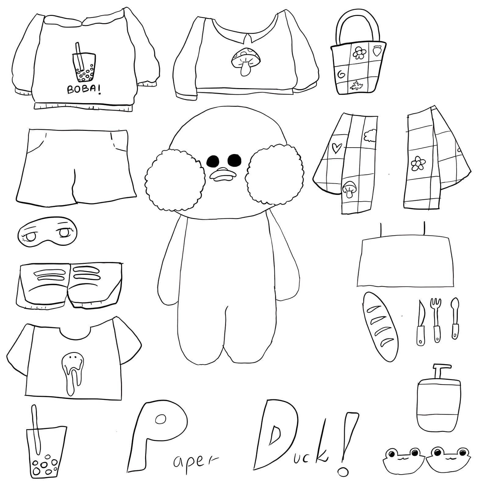 desenho do paper duck para imprimir e clori