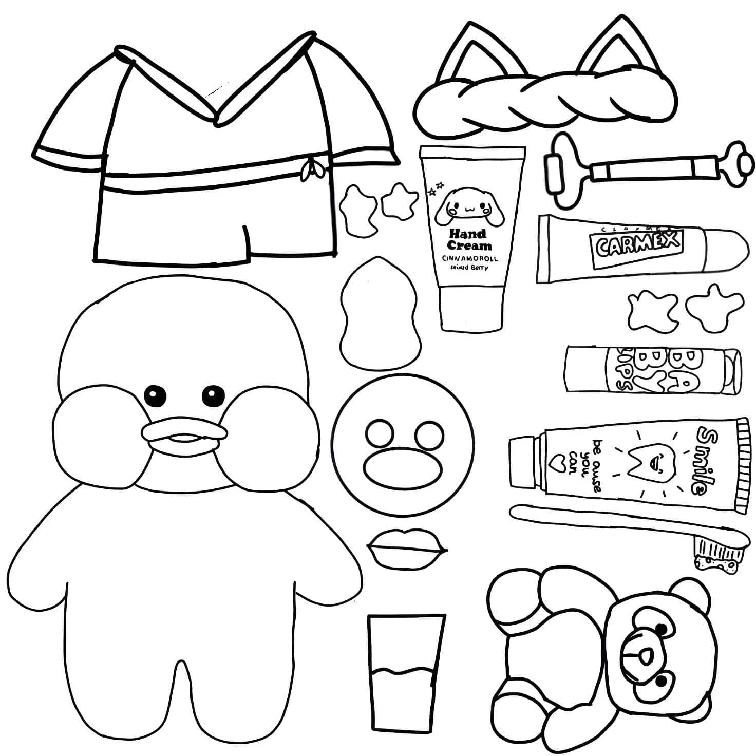 desenho do paper duck skincare para imprimir e clorir
