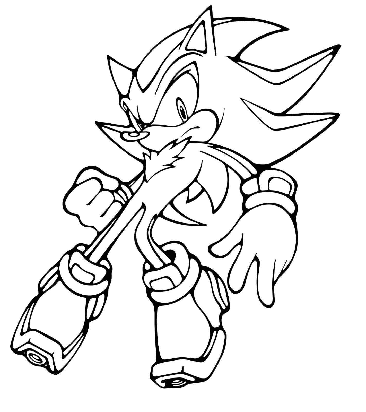 desenho do shadow de Sonic para imprimir e colorir