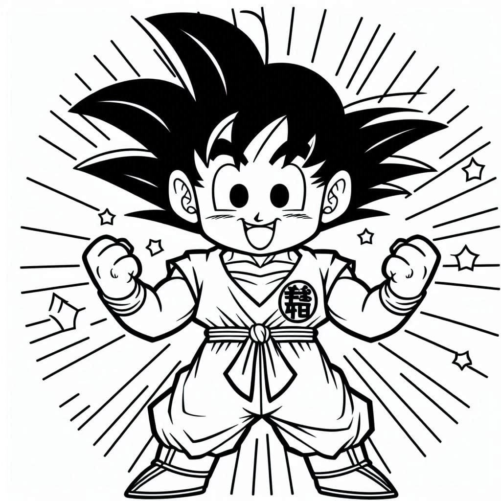 desenho do son goku para colorir e imprimir 1
