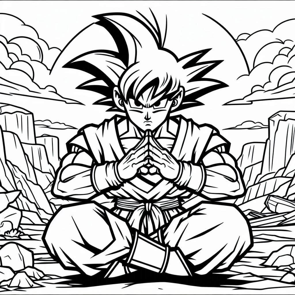 desenho do son goku para colorir e imprimir 3