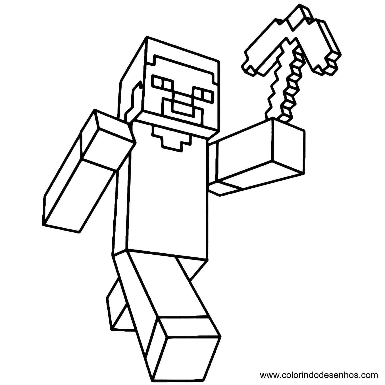 desenho minecraft para colorir 1