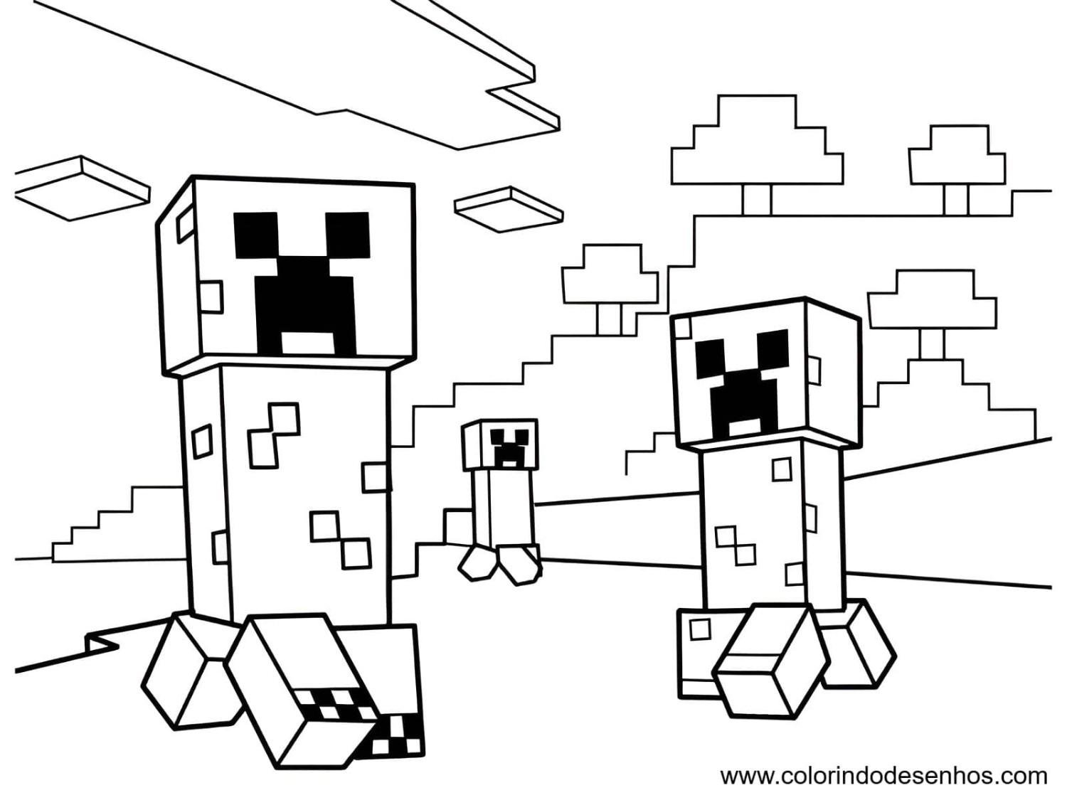 desenho minecraft para colorir 2