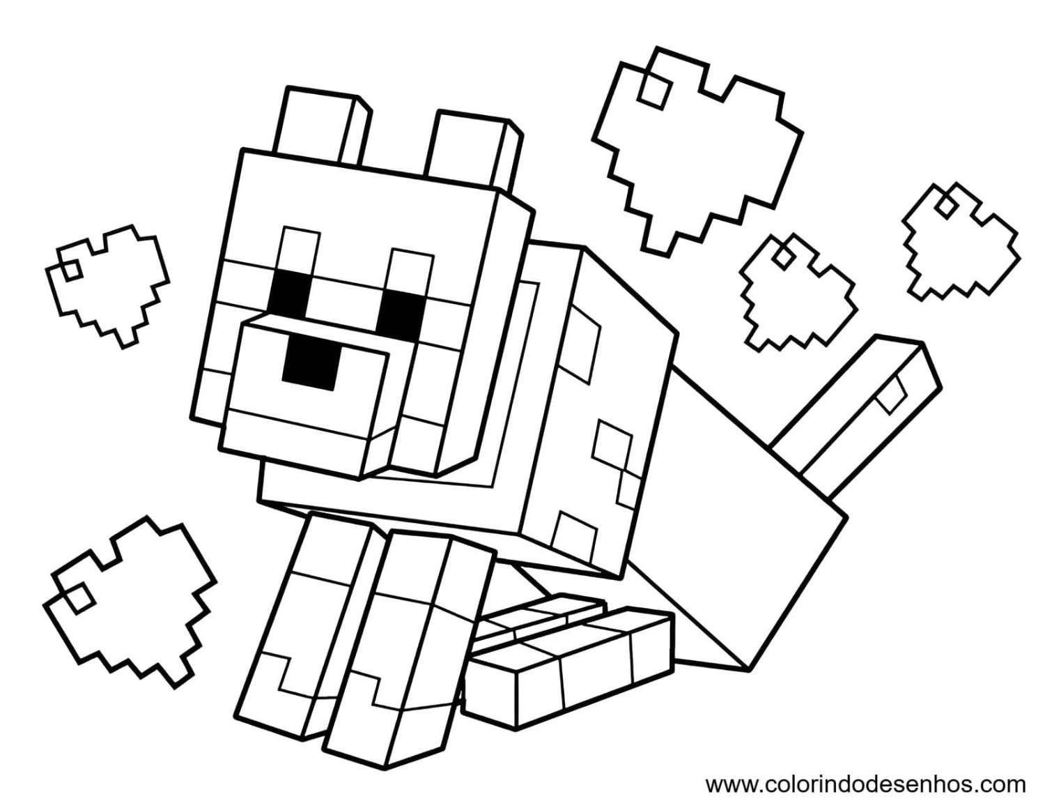 desenho minecraft para colorir 3