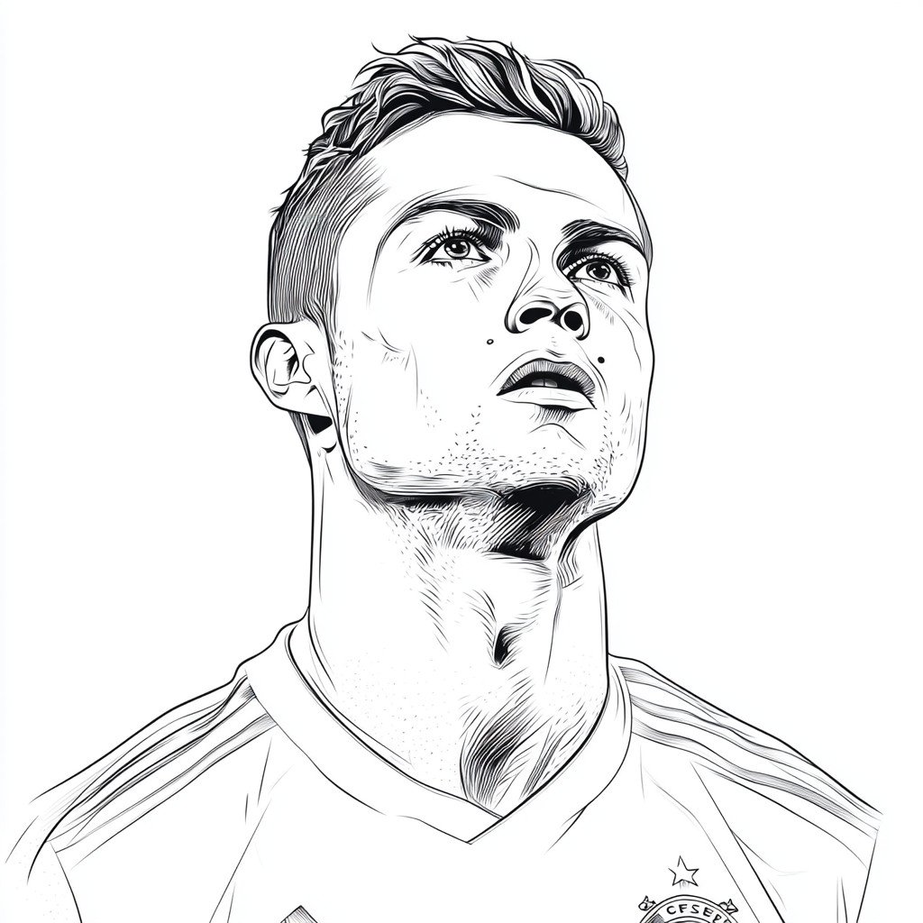 desenho muito simple para colorir do cristiano ronaldo o numero 7 du real madrid515 3