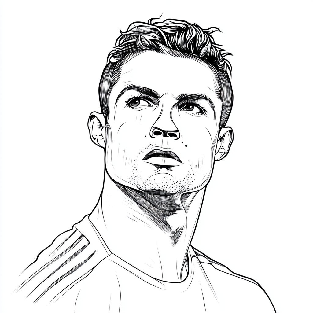 desenho muito simple para colorir do cristiano ronaldo414 3
