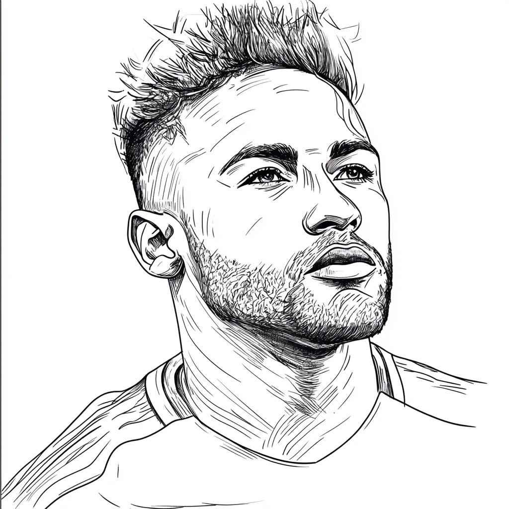 desenho neymar jr para colorir 1