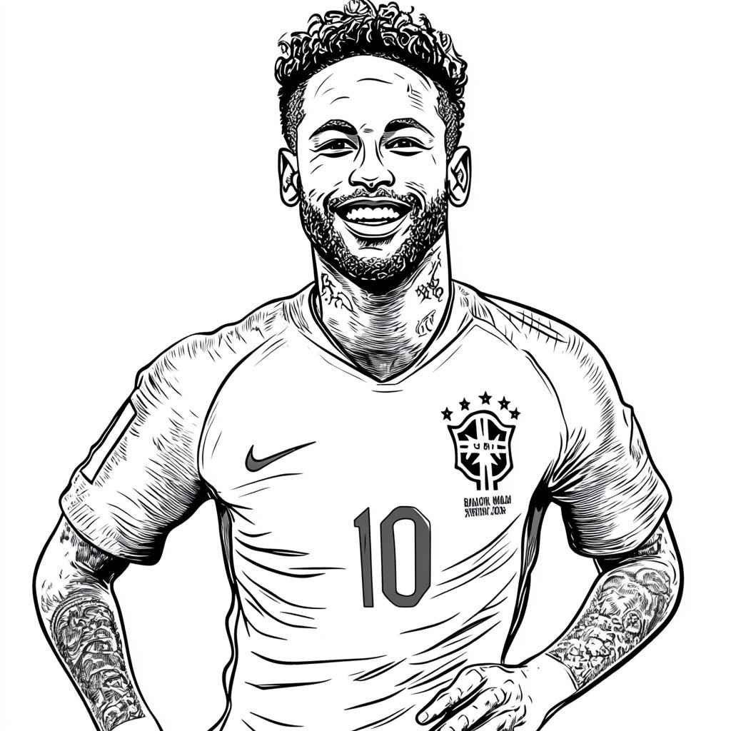 desenho neymar jr para colorir 10