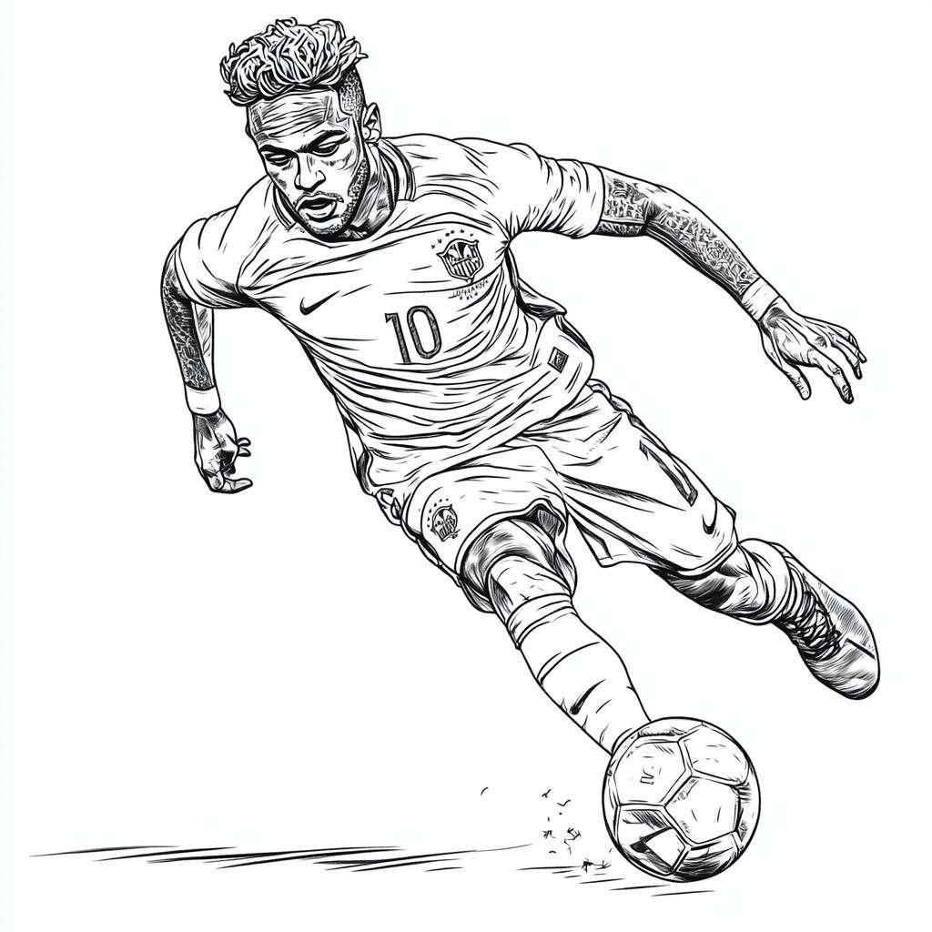 desenho neymar jr para colorir 3