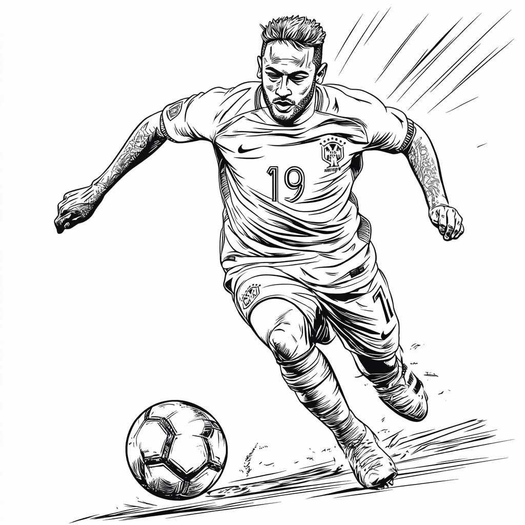 desenho neymar jr para colorir 4