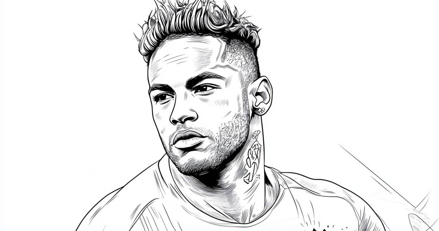 desenho neymar jr para colorir 7
