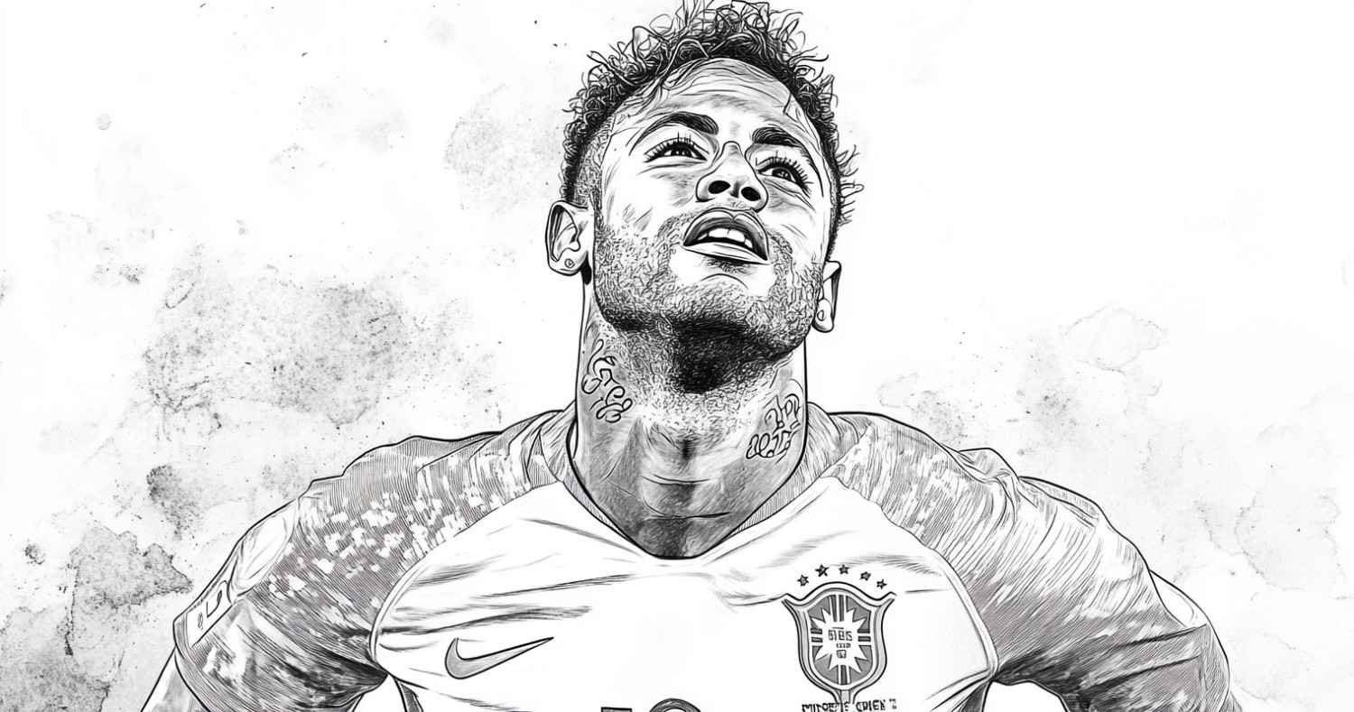 desenho neymar jr para colorir 9