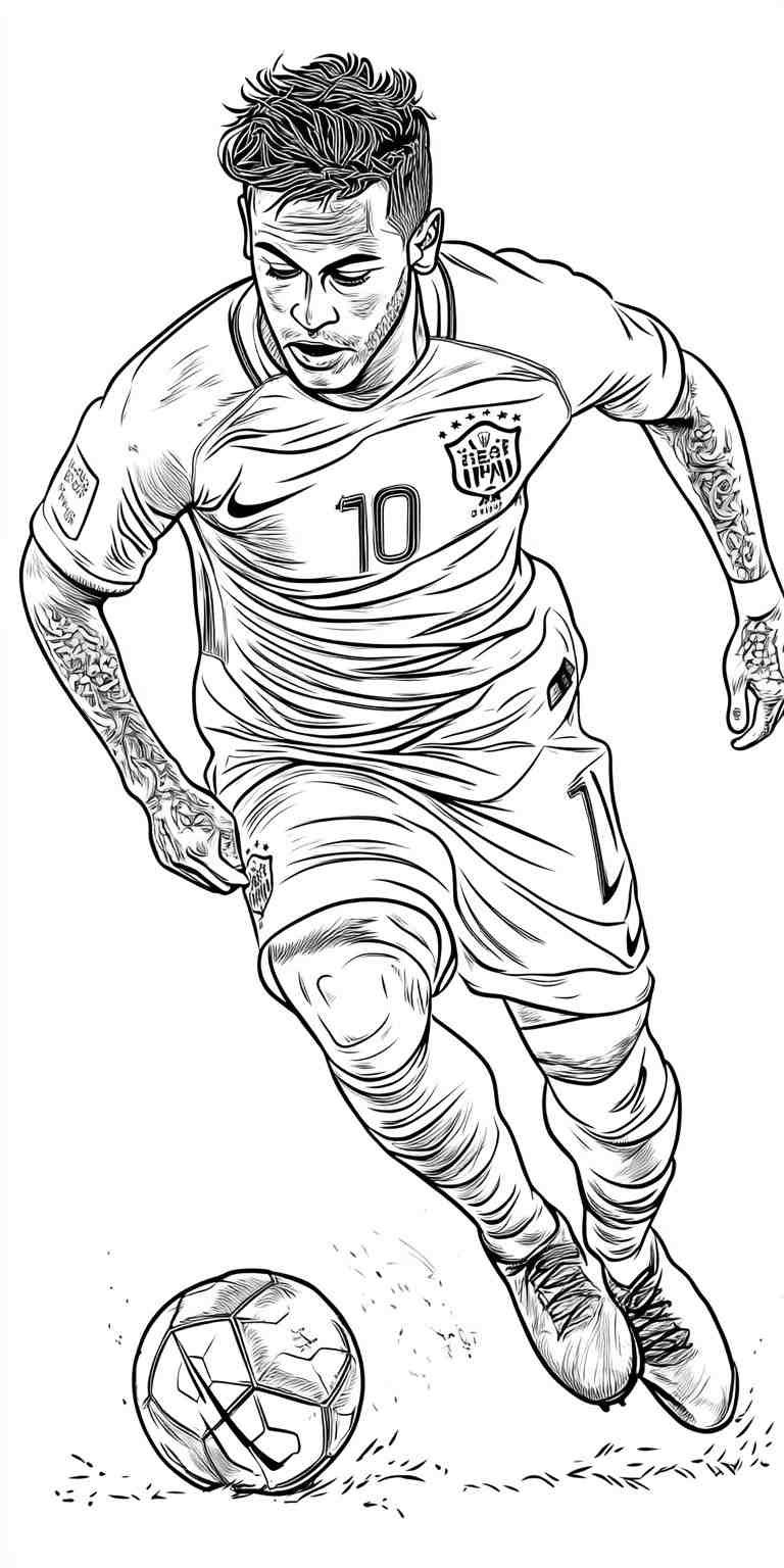 desenho neymar jr para colorir imprimir 1