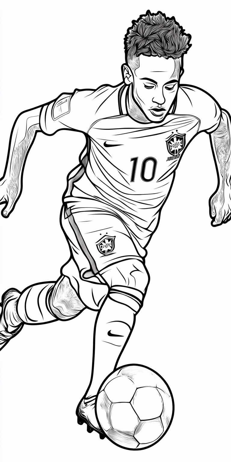 desenho neymar jr para colorir imprimir 3