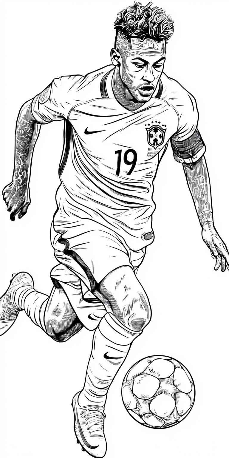 desenho neymar jr para colorir imprimir 4