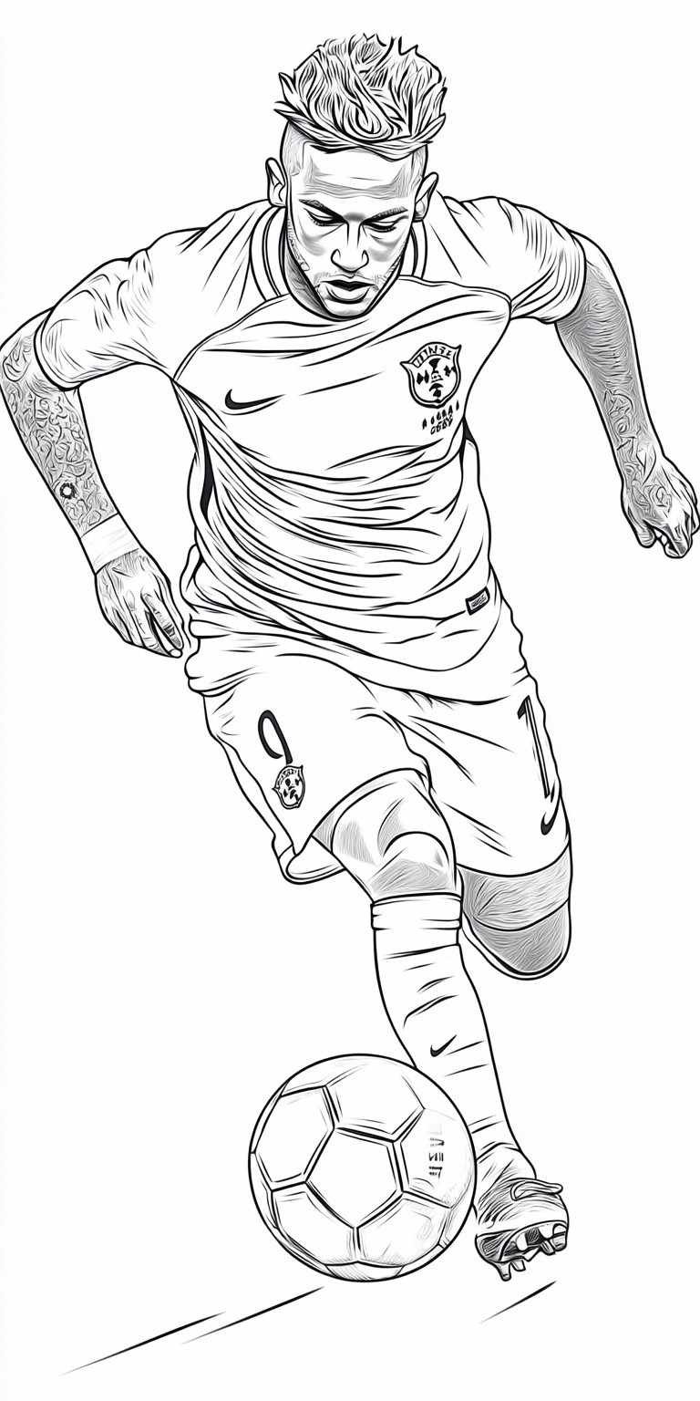 desenho neymar jr para colorir imprimir 5