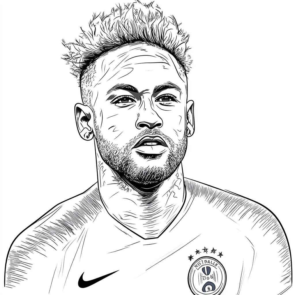 desenho simple do neymar jr para colorir e imprimir502 0