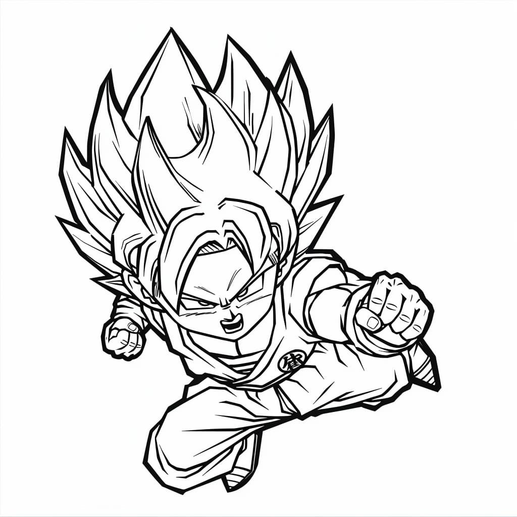 desenho simple para colorir do goku dragon ball253 0