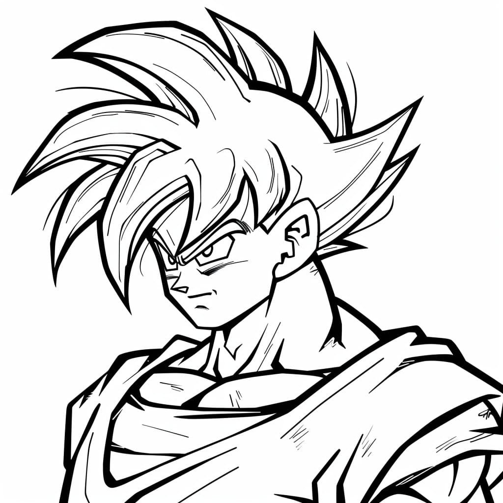 desenho simple para colorir do goku dragon ball253 1