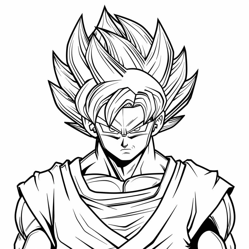 desenho simple para colorir do goku dragon ball253 2