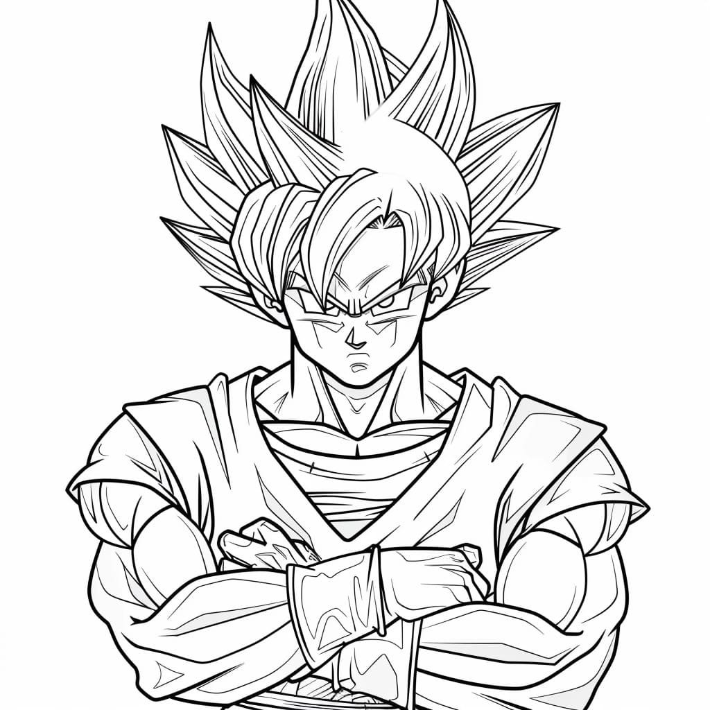 desenho simple para colorir do goku dragon ball253 3