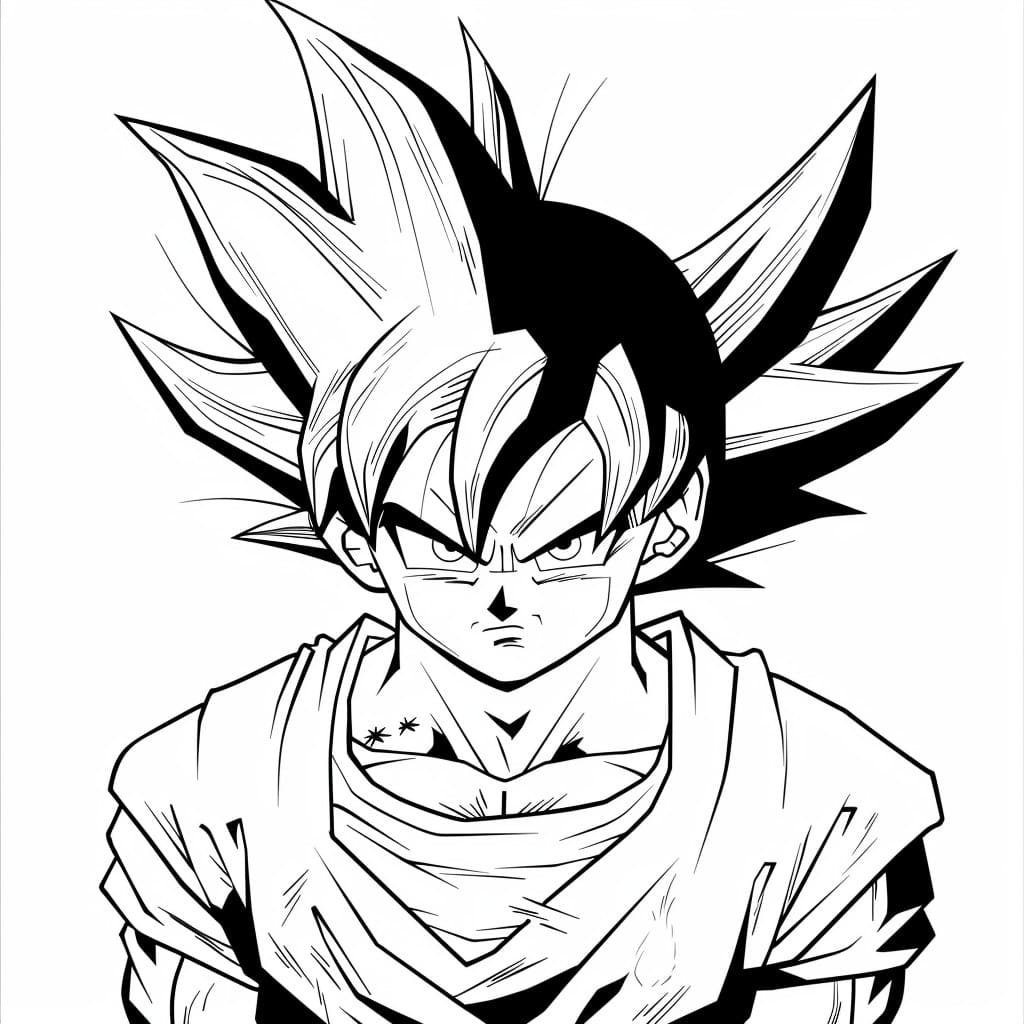 desenho simple para colorir do goku395 0