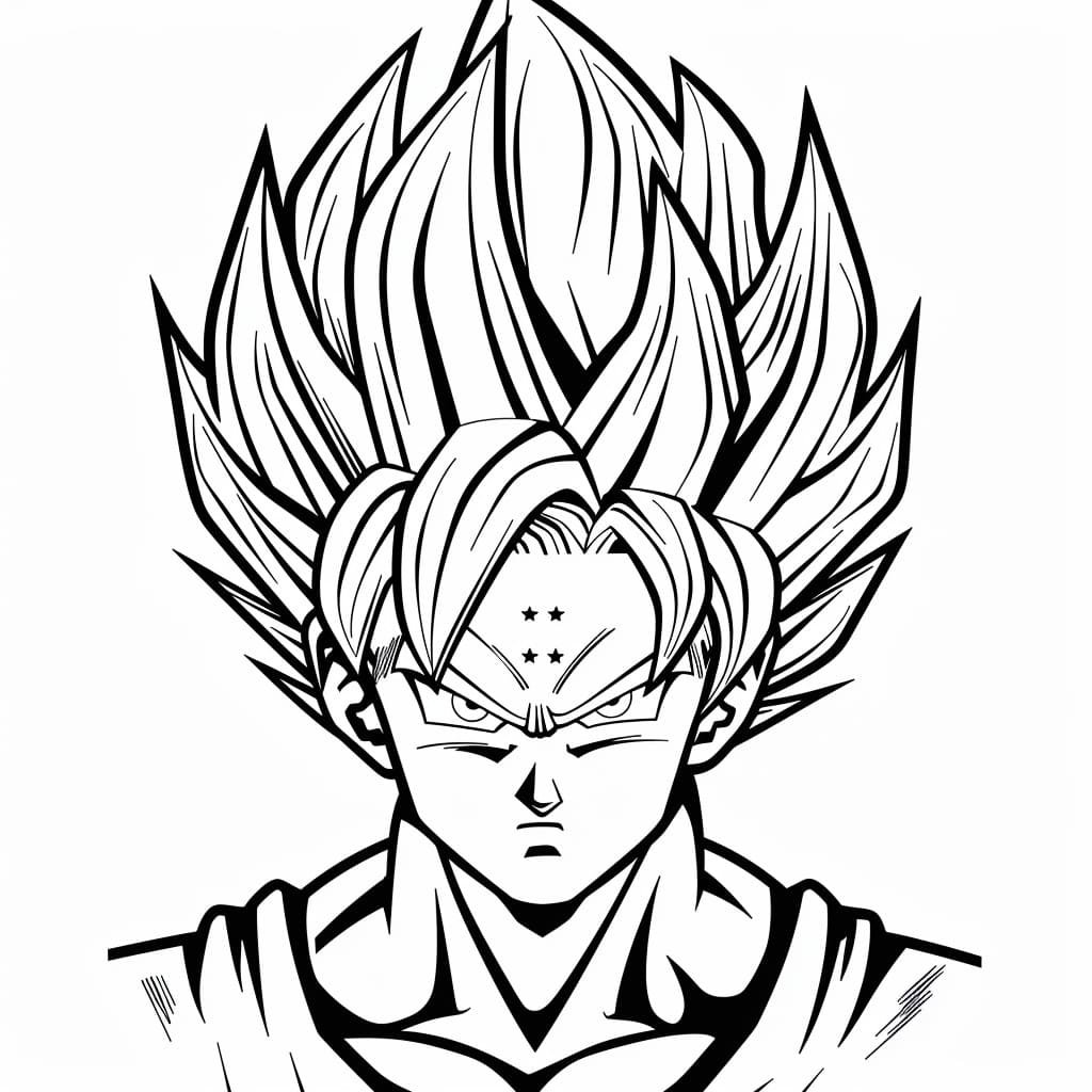 desenho simple para colorir do goku395 1