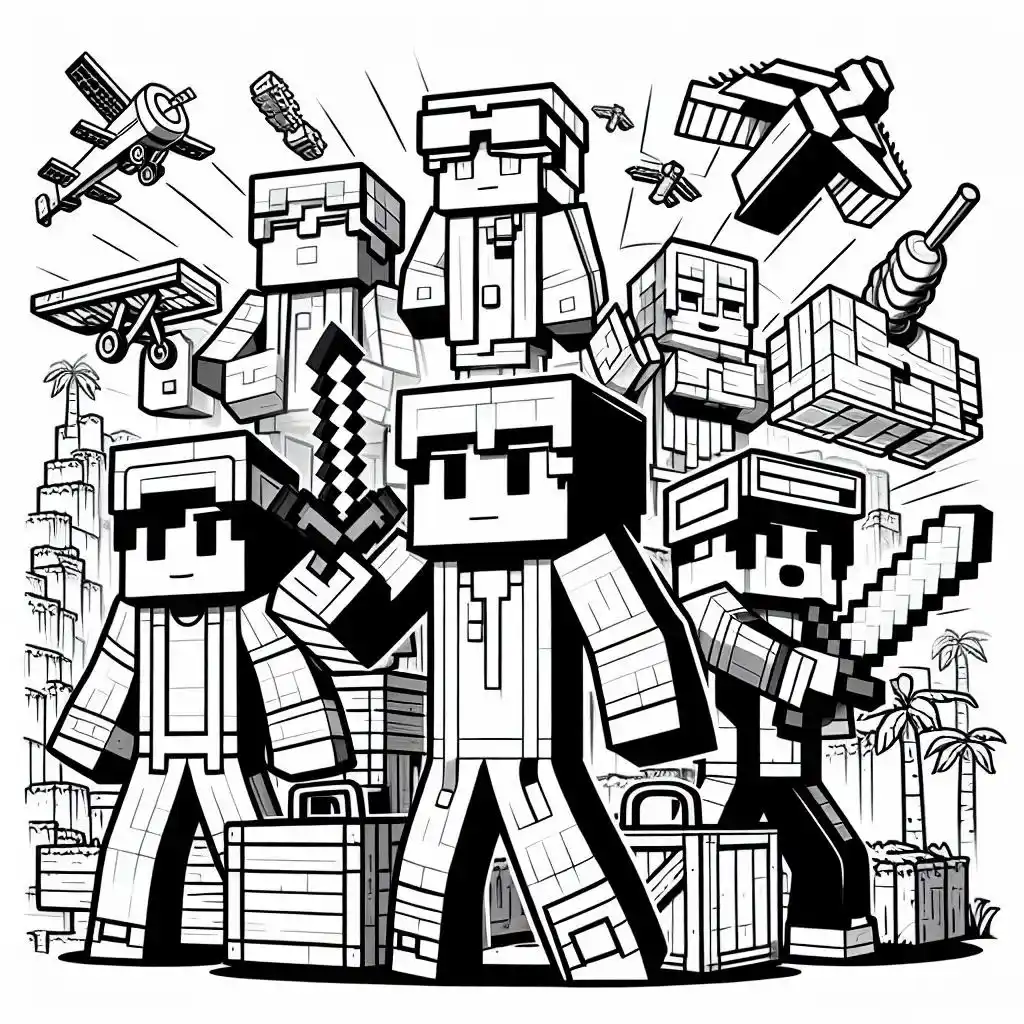 desenhos para colorir minecraft 2 jpg