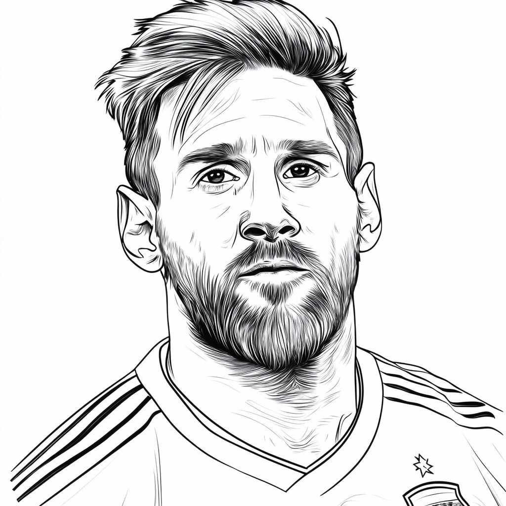 desenhos simples para colorir do lionel messi o jugador do futbol club barcelona297 0