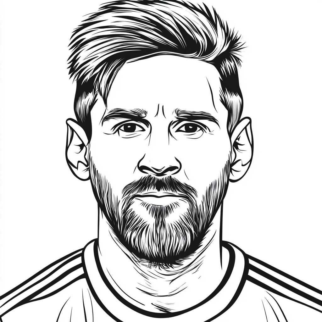 desenhos simples para colorir do lionel messi o jugador do futbol club barcelona297 1