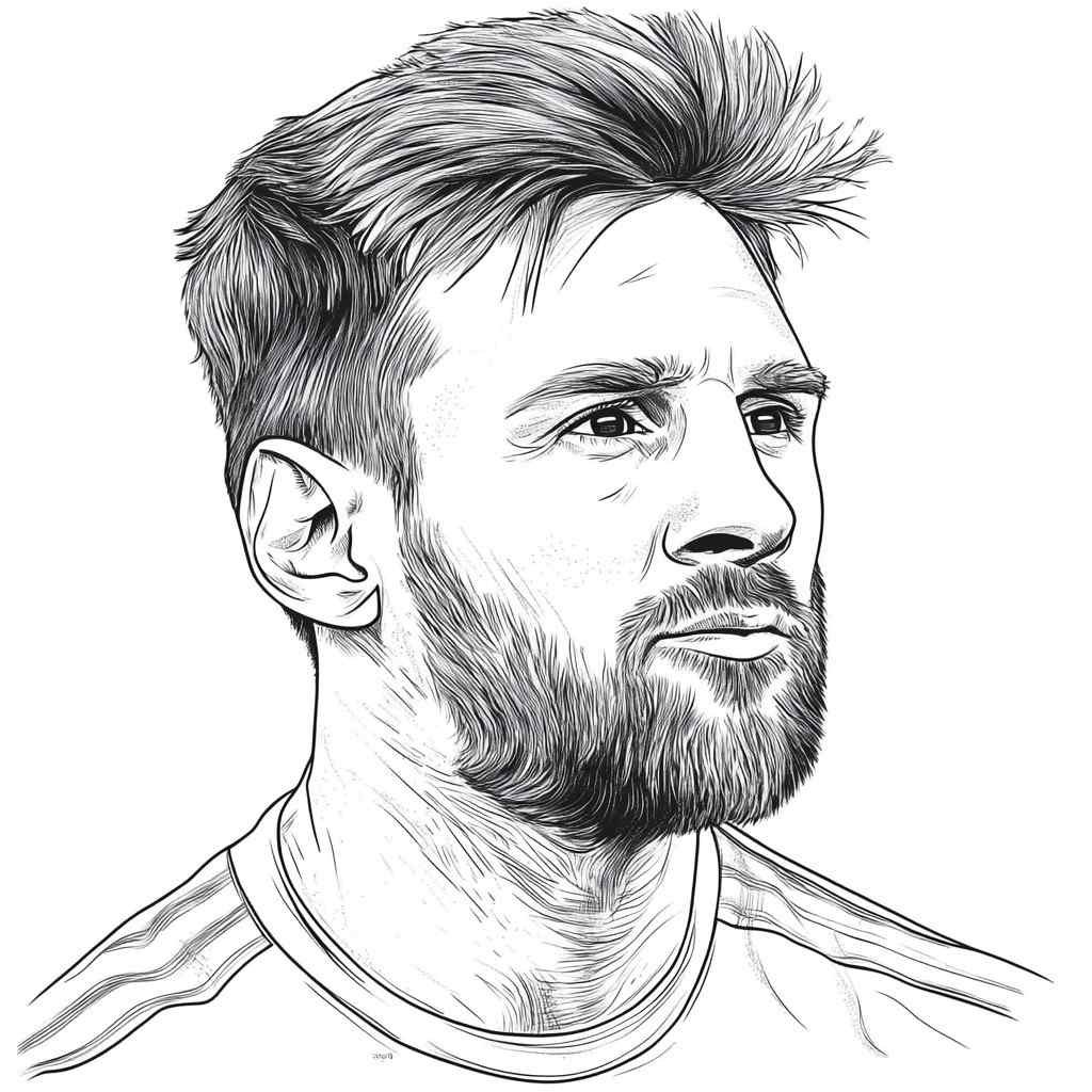 desenhos simples para colorir do lionel messi o jugador do futbol club barcelona297 2