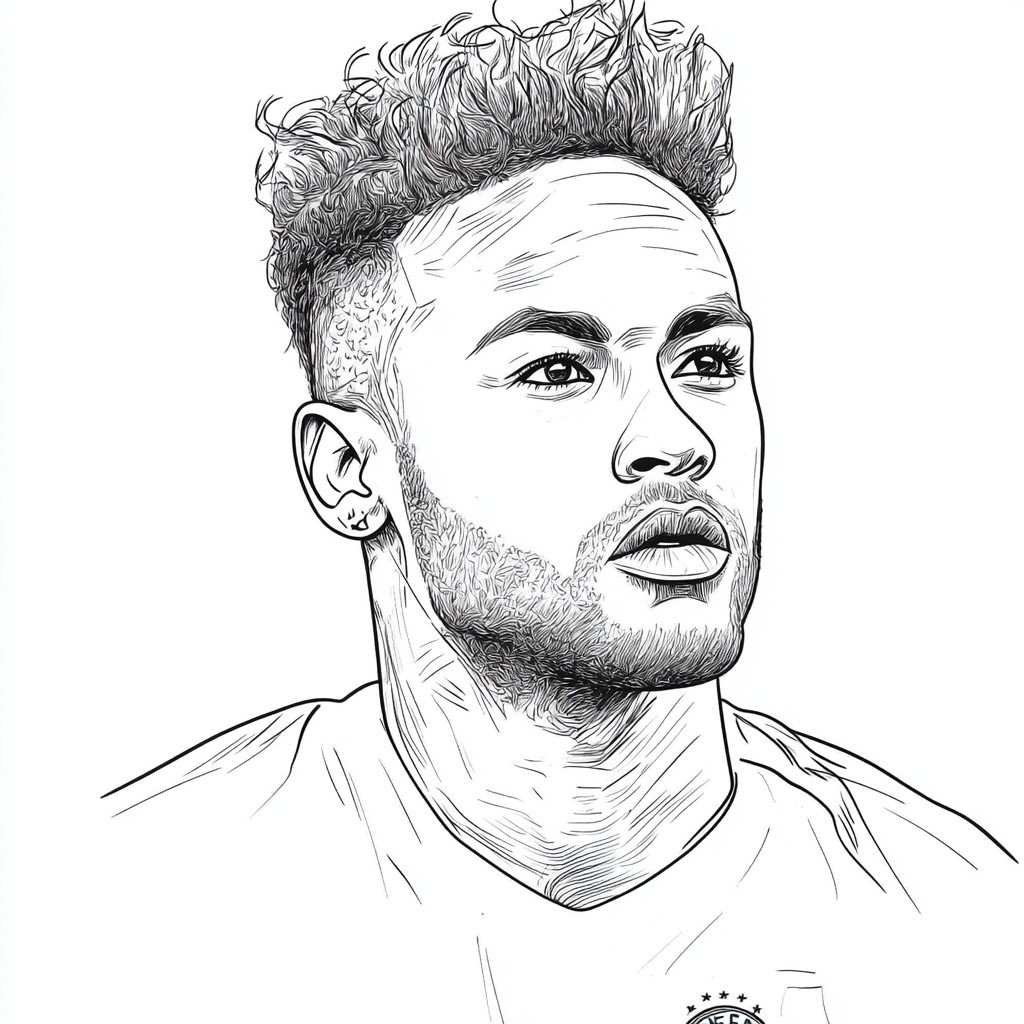 pagina simple neymar jr para colorir e imprimir596 0