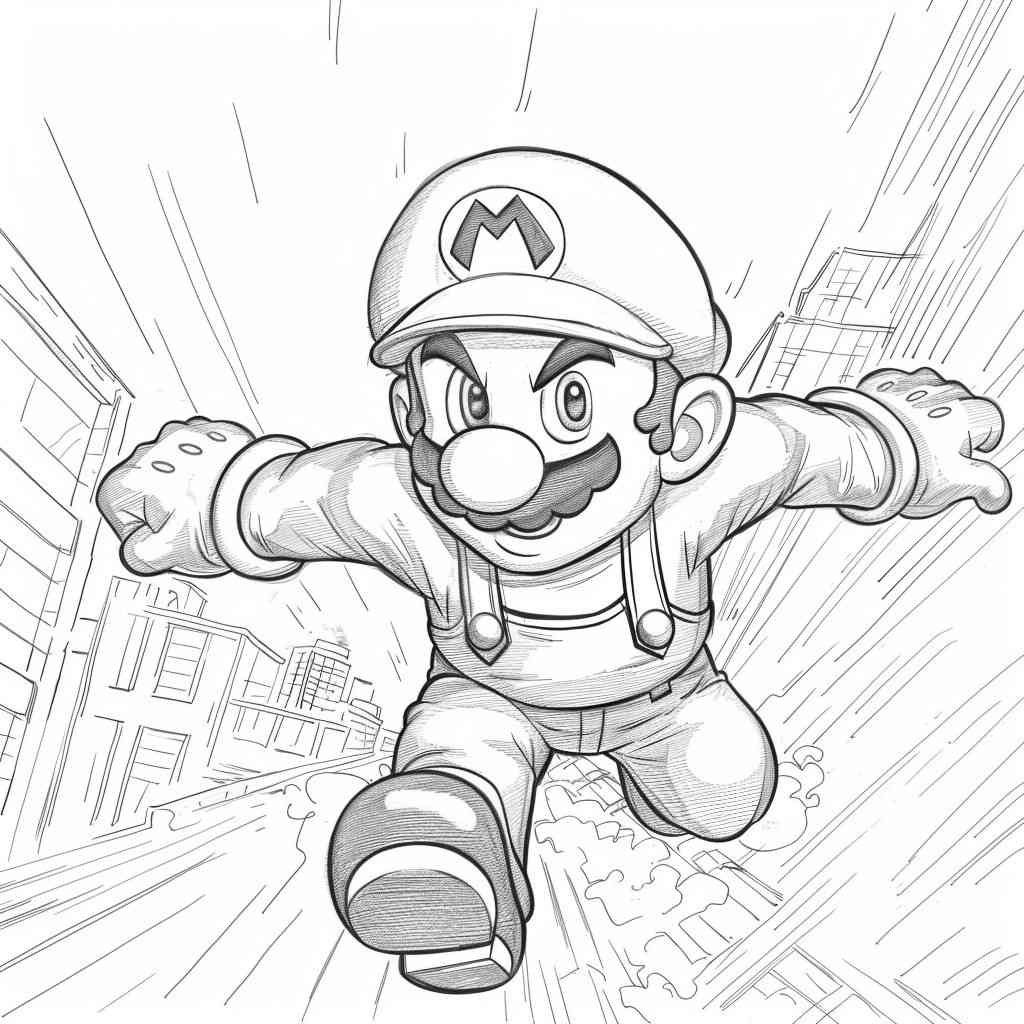 Desenho do Super Mario Bros para Imprimir e Colorir894 0