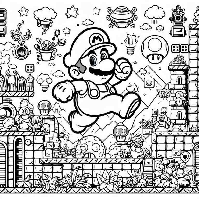 coloring super mario bros 1 1
