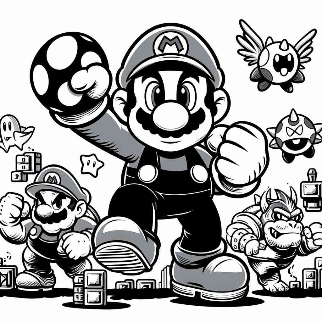 coloring super mario bros 10 1