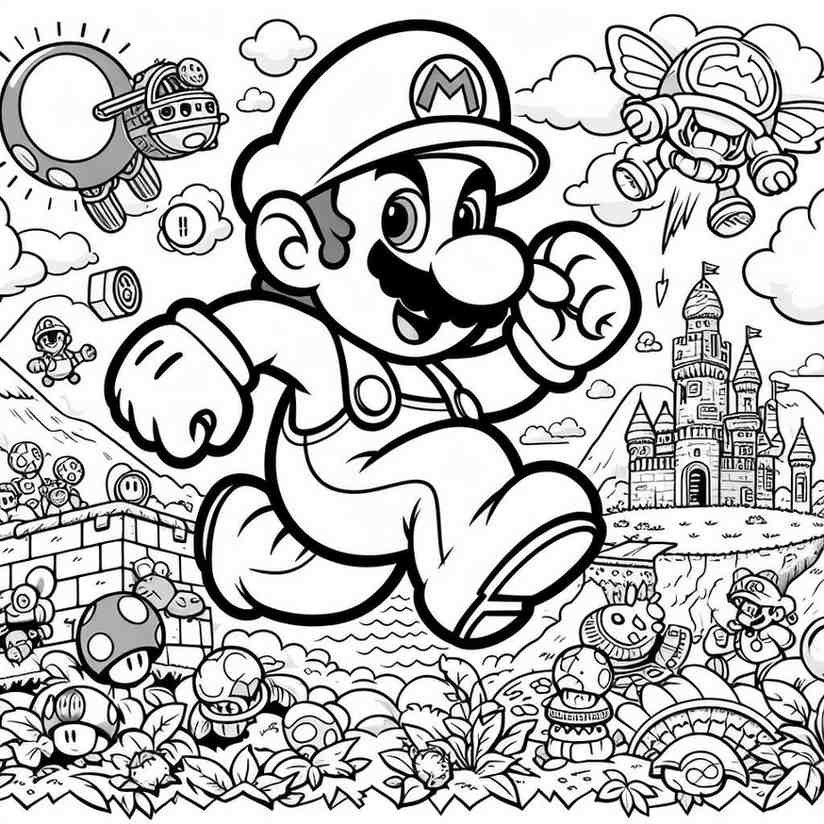 coloring super mario bros 5 1