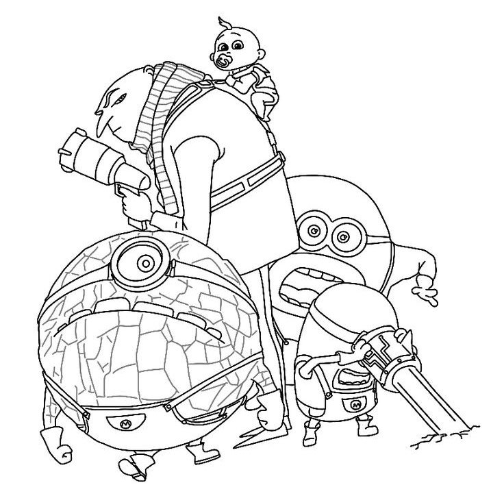 desenho do gru meu malvado favorito e minions para imprimir e colorir 14