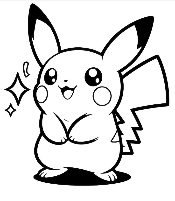 desenho do pikachu para imprimir e colorir 1