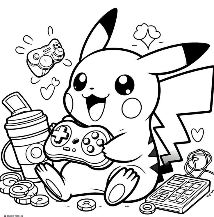 desenho do pikachu para imprimir e colorir 10